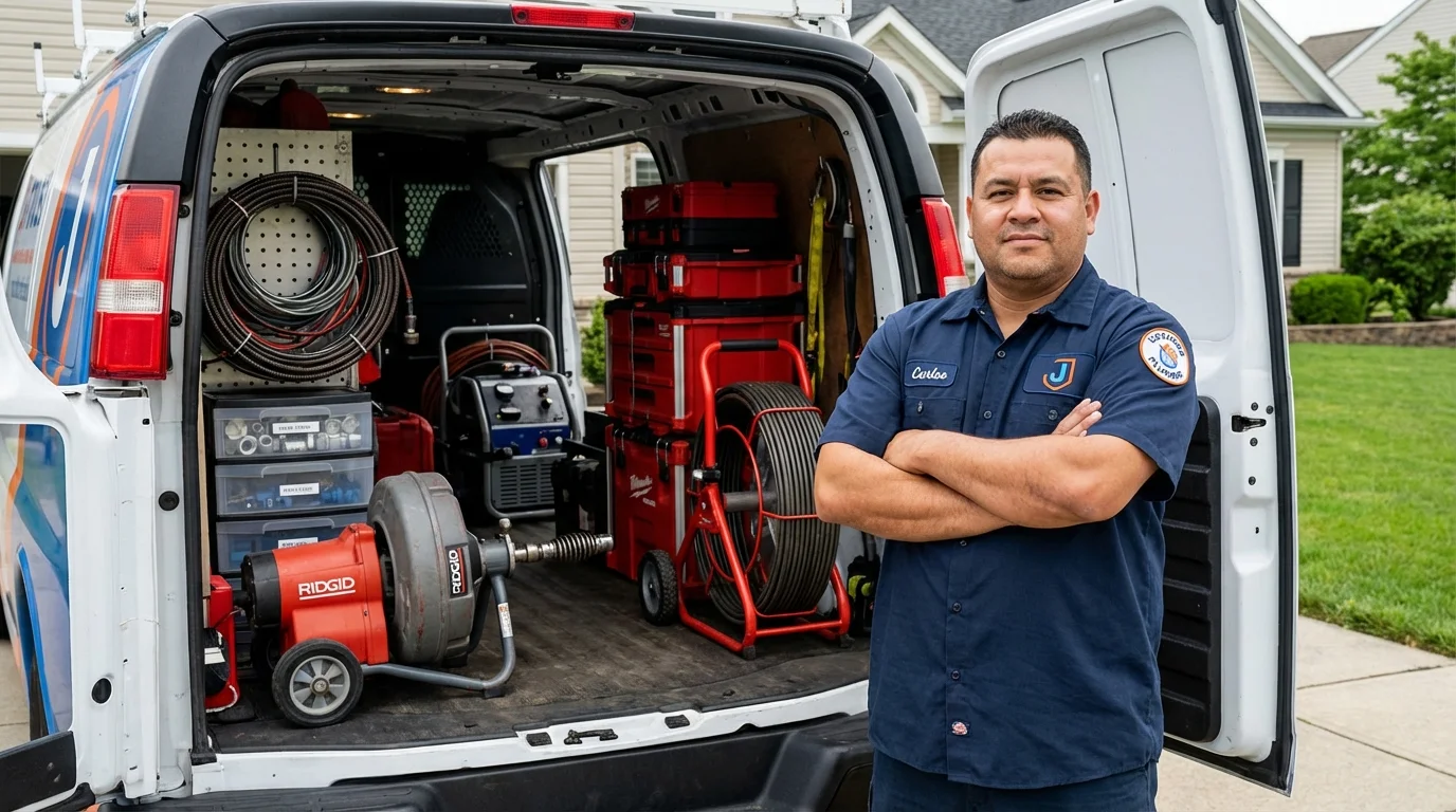 Professional drain cleaning equipment and Johns Plumbing LLC plumber in Artesia